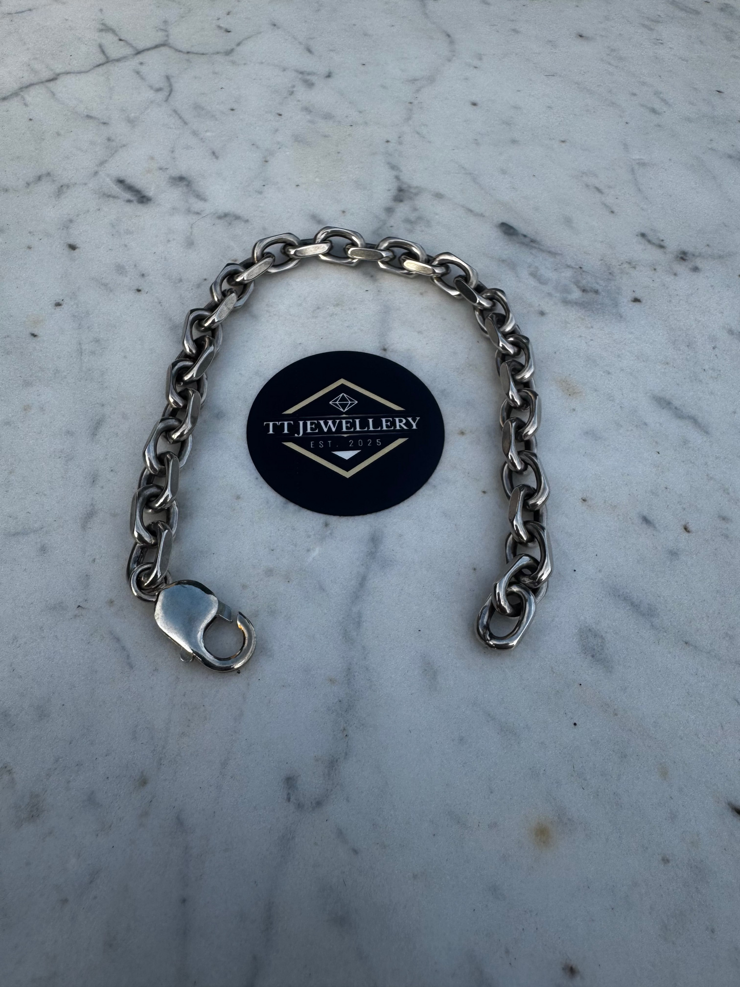 Silver Square Belcher Bracelet